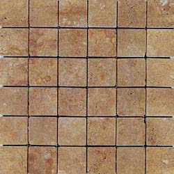 Noce Travertine tumbled mosaics